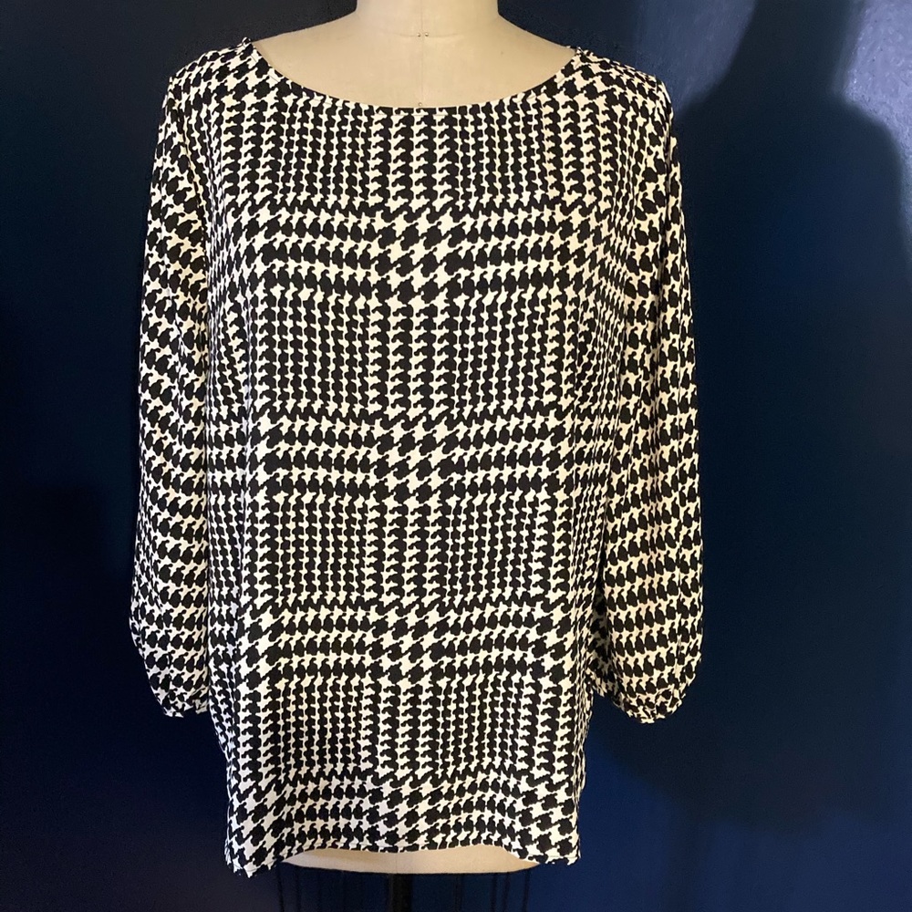 Talbots houndstooth blouse.